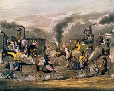 1831年のリージェンツパークの眺め、「The Progress of Steam」、パブ。 S. und J. Fuller、1828 作： Henry Thomas Alken
